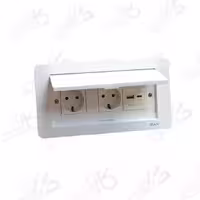 پریز کابینتی میزی توکار سفید با مکانیزم شارژر USB | ایران الکتریک
