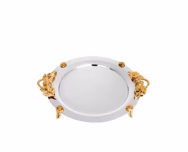 سینی گل رز دایره متوسط طلاییKSTکد B0011518