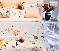 روتختی یک نفره مخمل 4 تکه طرح فیوری پشت کتان صفاهوم