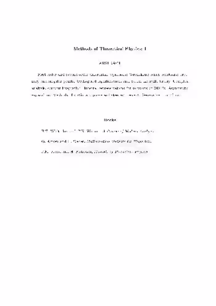 خرید و دانلود نسخه کامل کتاب Methods of theoretical physics 1