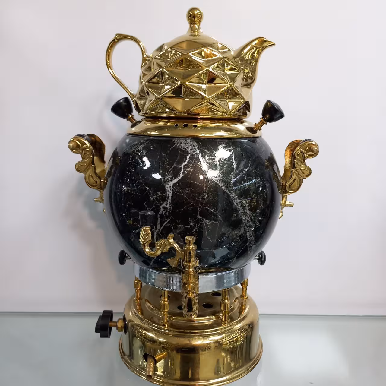 سماور گازی سیلور مدل سنگی ترموکوپل دار 4047