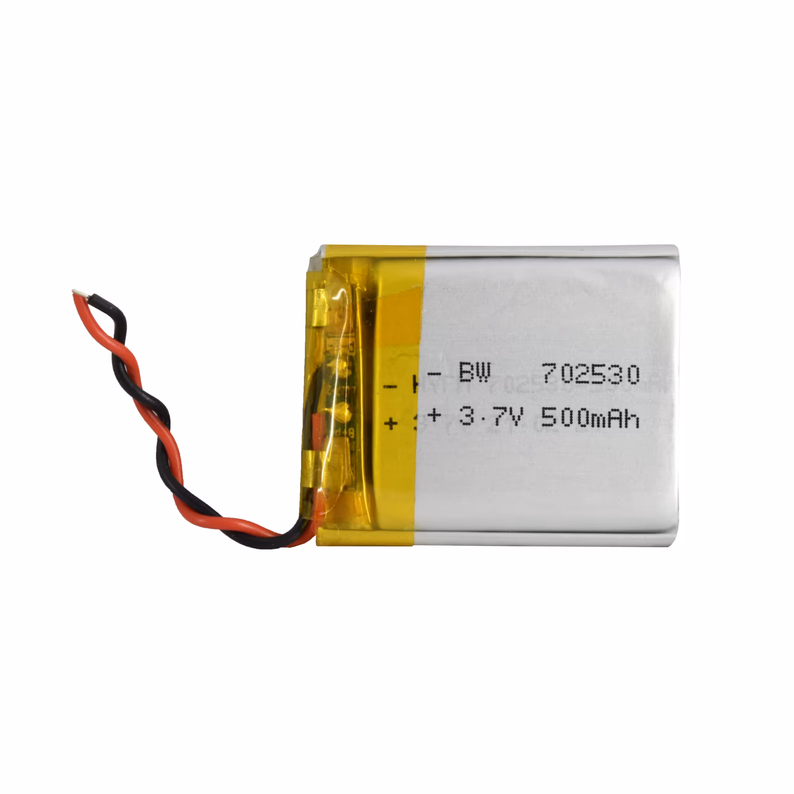 باتری لیتیوم پلیمر 3.7v ظرفیت 500mA ابعاد 702530