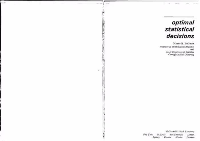 خرید و دانلود نسخه کامل کتاب Optimal Statistical Decisions