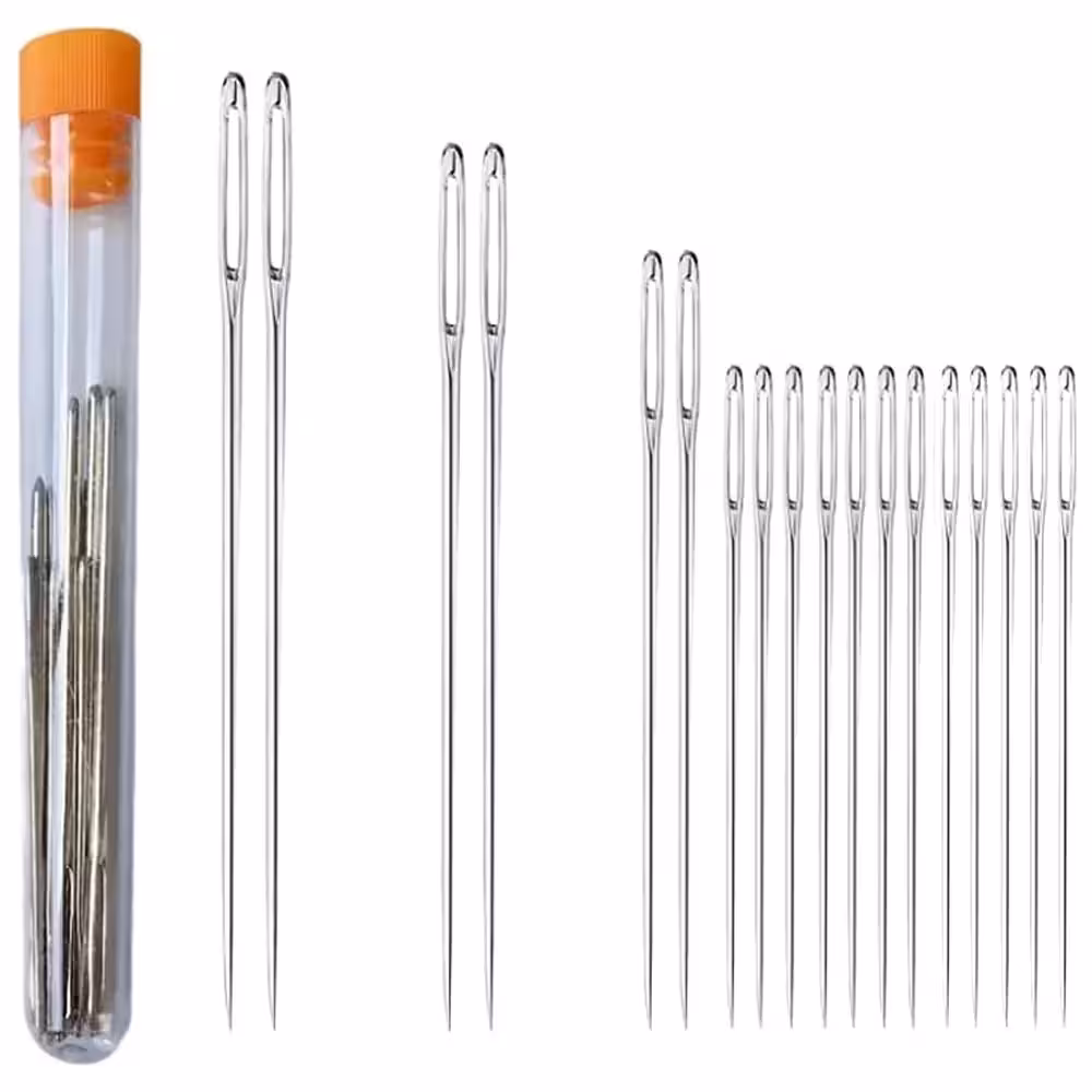 خرید ست سوزن خیاطی دستی چشم درشت بسته 18 عددی در 4 سایز