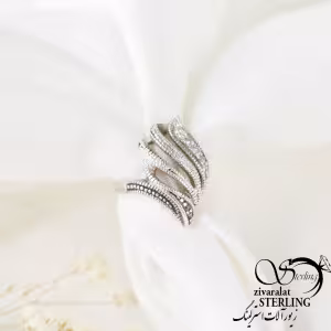 انگشتر موج دار نقره کد 7143