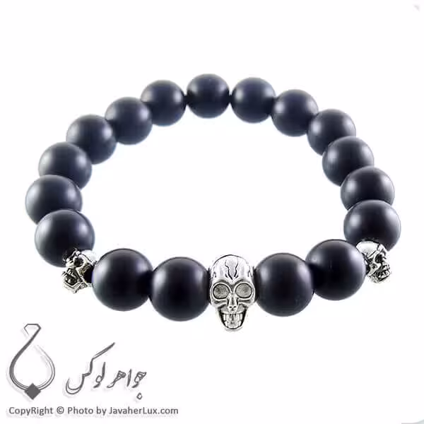 دستبند مهره ای طرح جمجمه _ کد : 200230