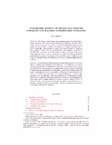 خرید و دانلود نسخه کامل کتاب Integrated density of states and Wegner estimates for random Schrodinger operators (Preprint)