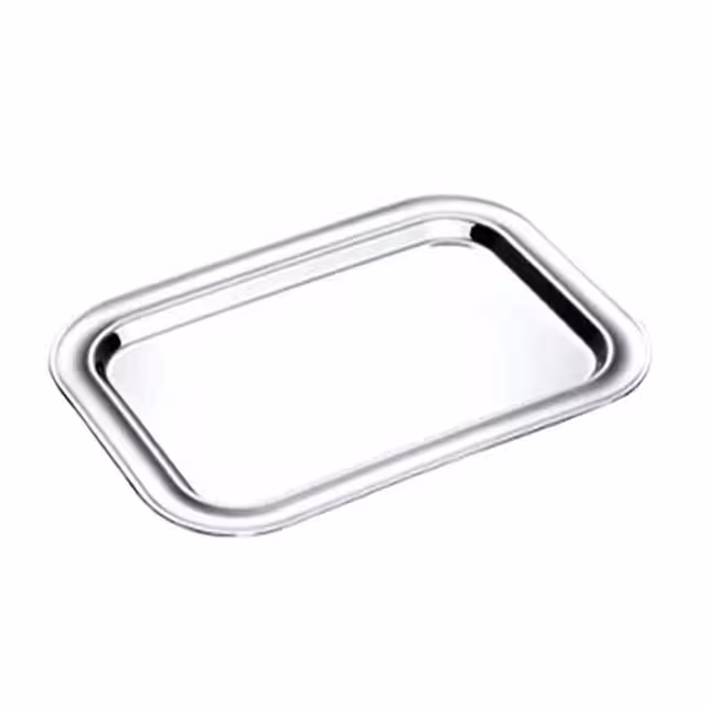 سینی استیل مستطیلی نگار مدل نگین سایز 5