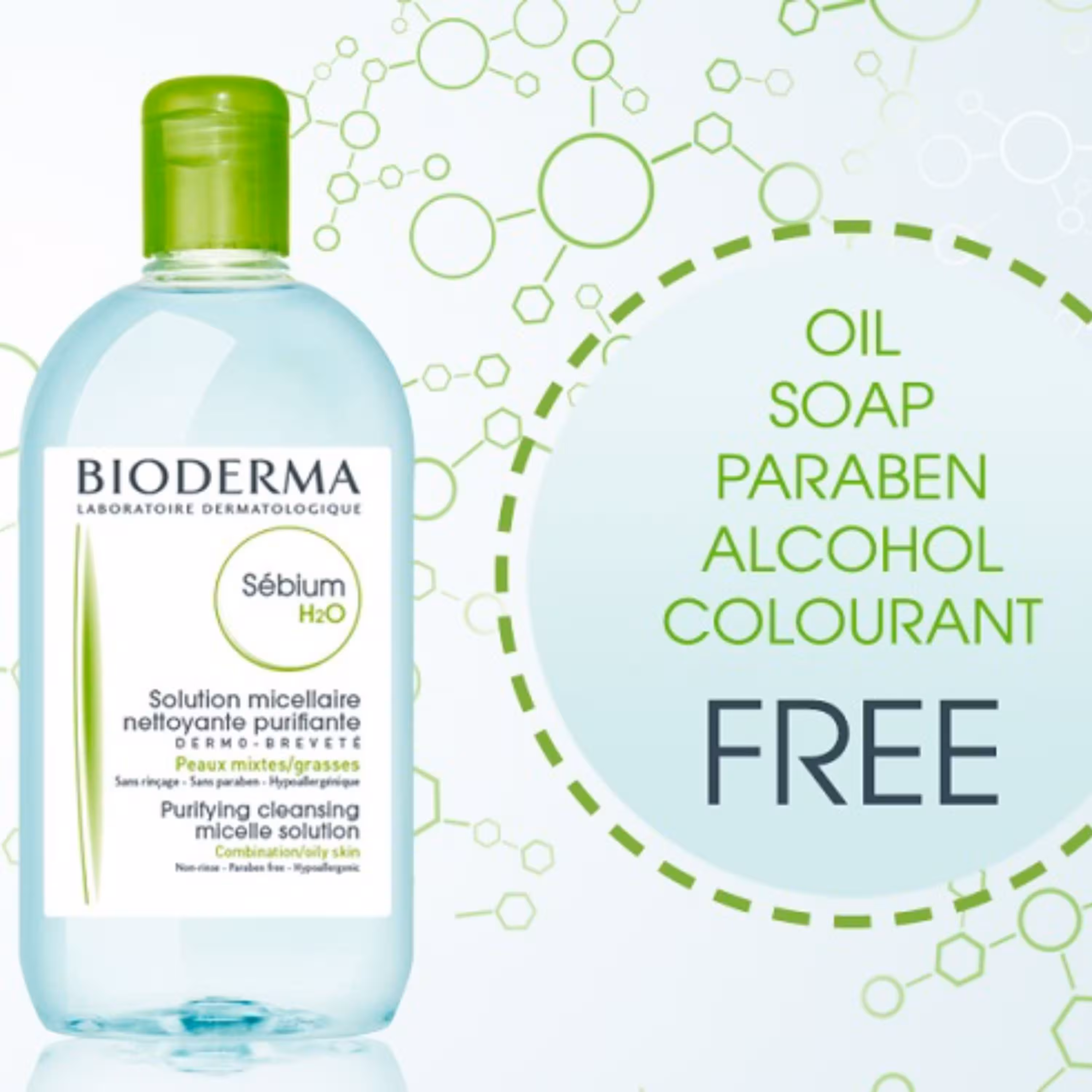 محلول پاک کننده آرایش بایودرما مدل Sebium H2O حجم 250 میلی لیتر