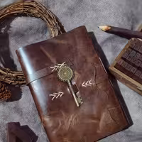 دفتر چرمی ، چرم بزی افکتی، 19 در 14, صد برگ کاغذ بدون خط