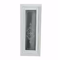 درب اتاقی کلاسیک سفید با شیشه طرح‌دار حکاکی‌شده کد 30252