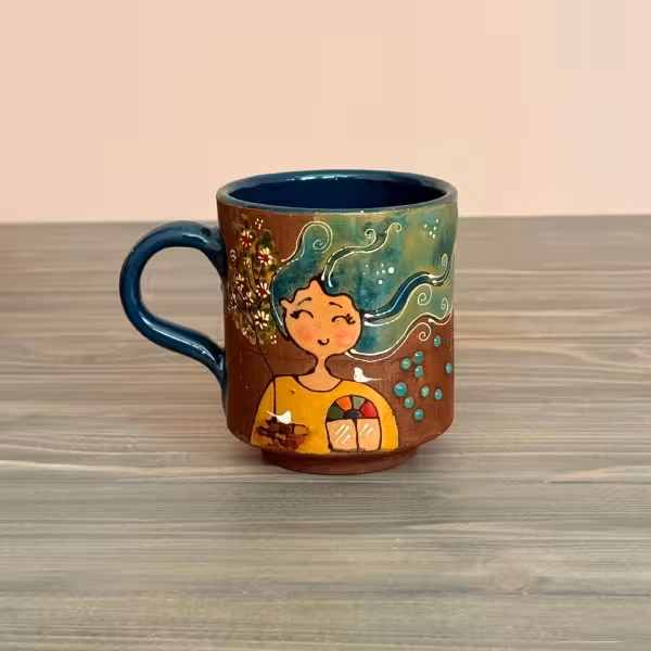 ماگ رنگین گلس طرح شش