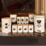 BVK بی وی کی  سرویس اشپزخانه 15 پارچه شف درب چوبی  سفید  VK-853216