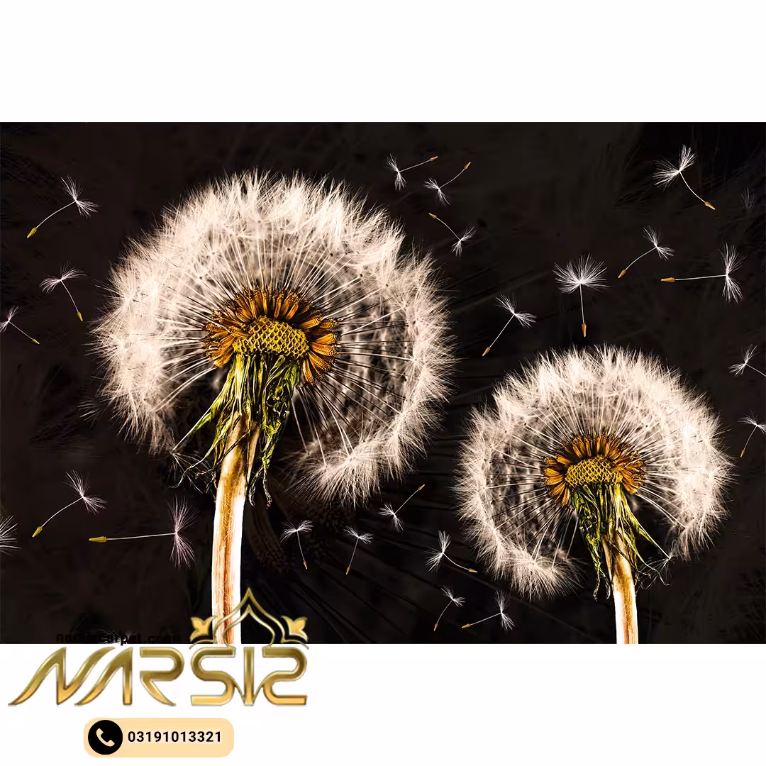 فرشینه اتاق خواب طرح قاصدک با زمینه مشکی کد 8056