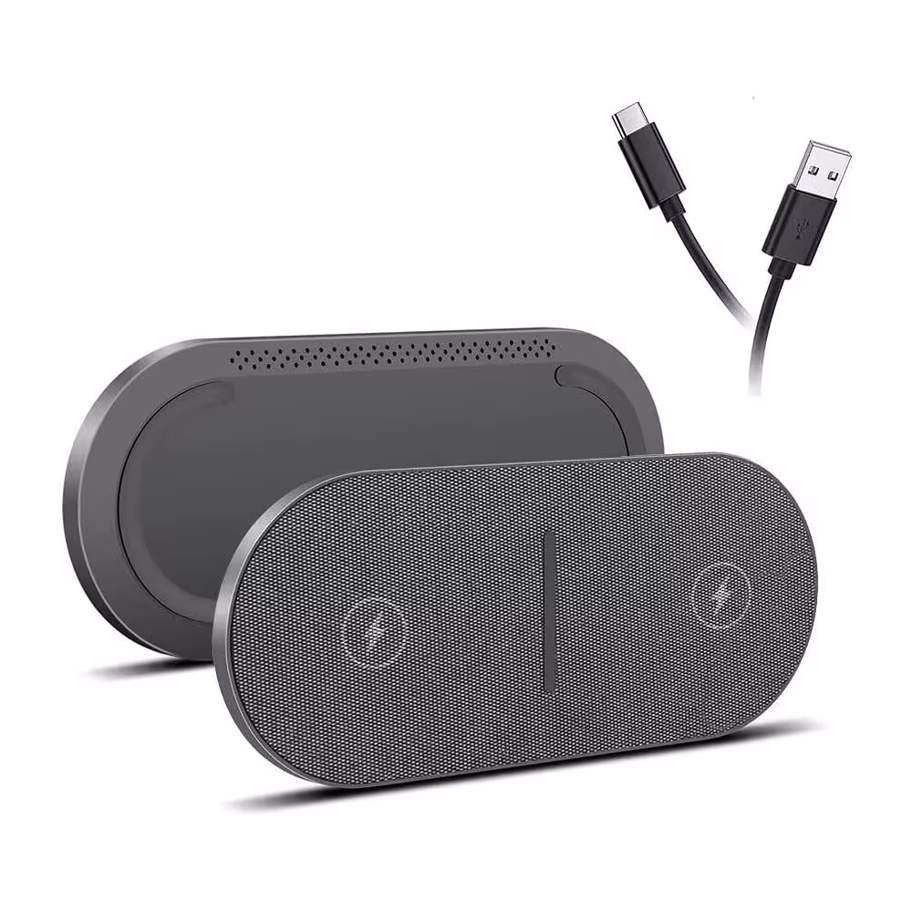 پد شارژ بی سیم دوگانه 20 واتی با آداپتور 18w