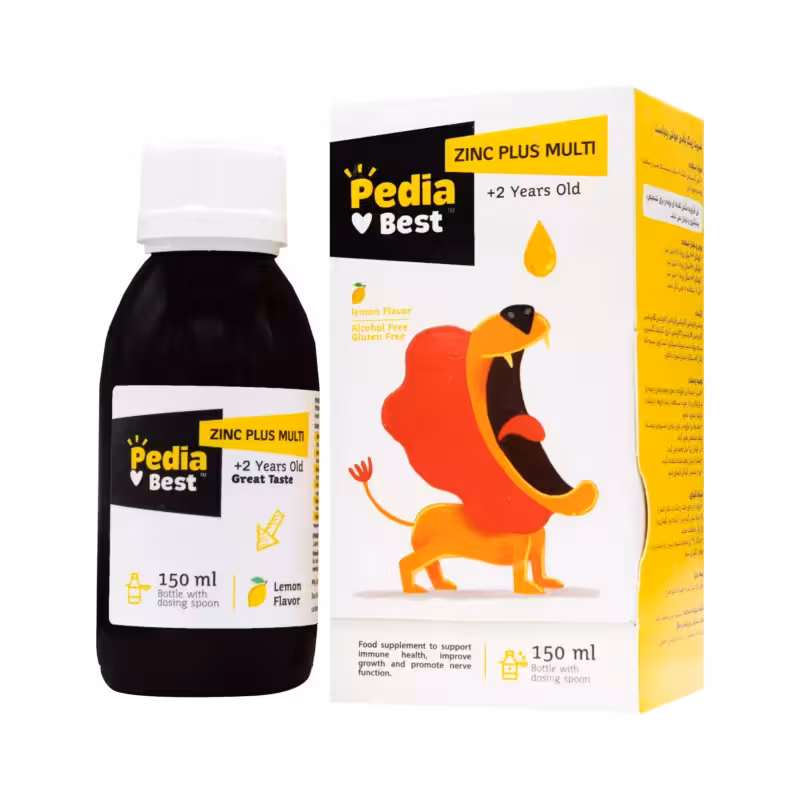 شربت زینک پلاس مولتی 150 میلی لیتر پدیابست – مکمل تغذیه ای کودکان بالای 2 سال