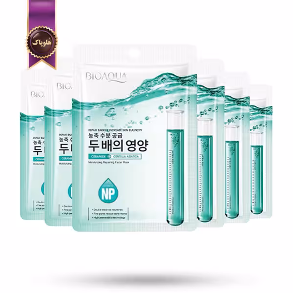 6 عدد ماسک صورت ورقه‌ ای بیو آکوا BIOAQUA مدل حاوی سرامید و سنتلا آسیاتیکا Ceramide   Centella پک 1 عددی (اورجینال)