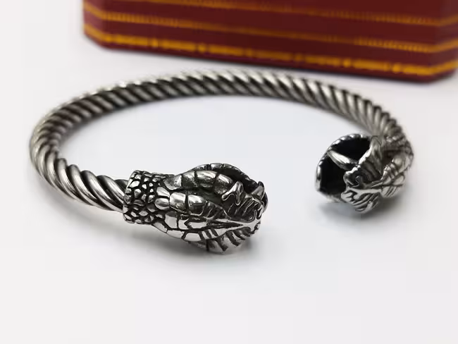 دستبند مار دو سر کد da101 سیاه قلم