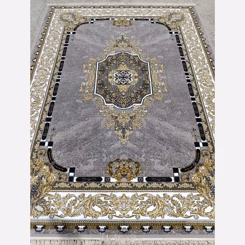 فرش ماشینی 12متری  کاشان نقشه ویترین نقره ایی(ارسال رایگان)