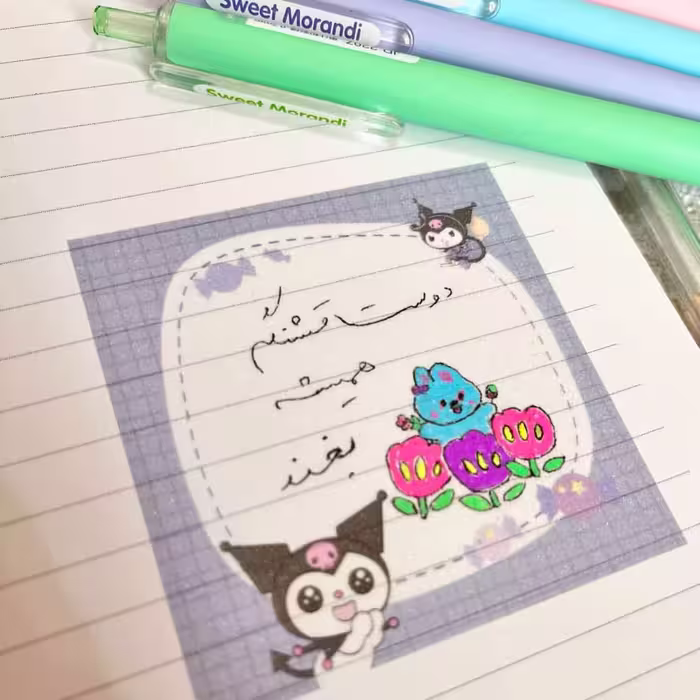 استیک نوت شفاف کرومی شاین دار