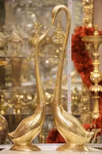 مجسمه قو برنجی 55 سانتی جفتی