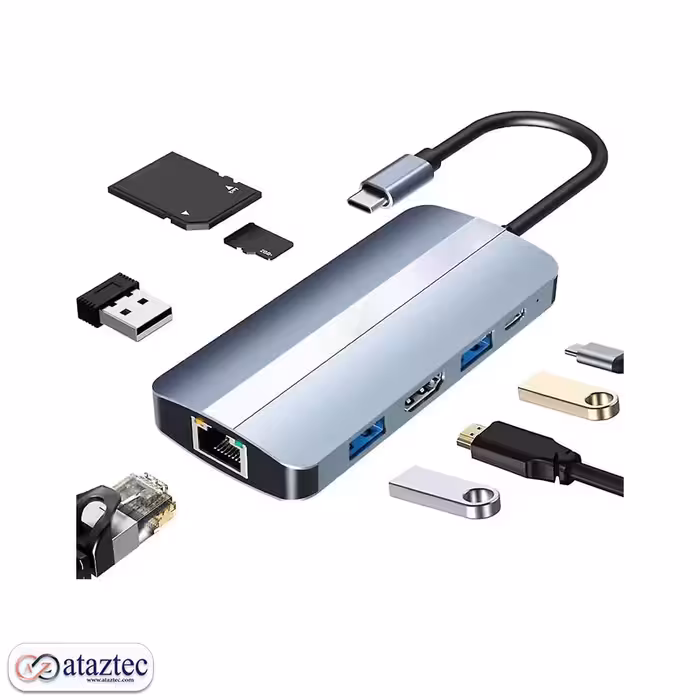 هاب 8پورت Usb-c مدلBYL-2205