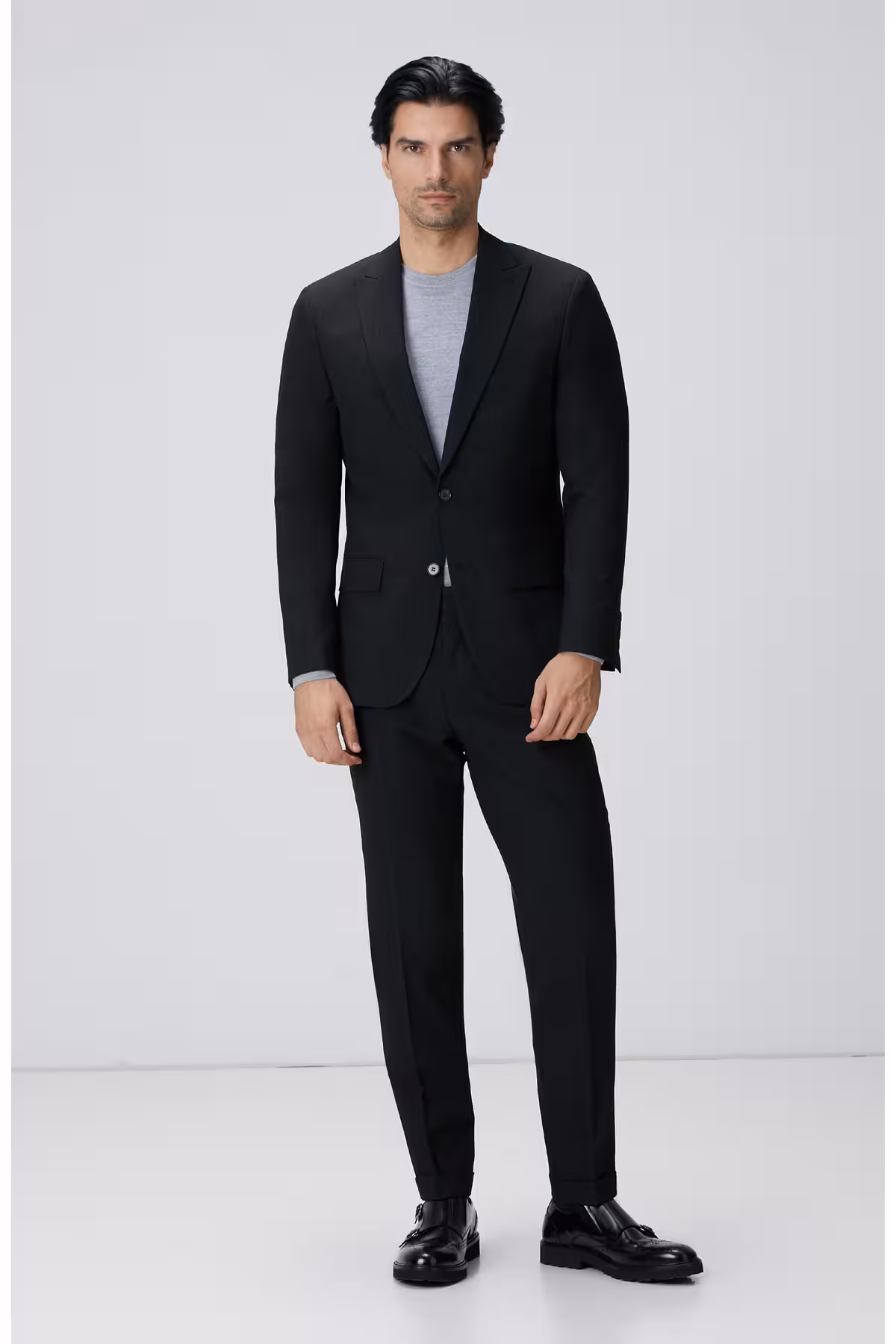 کت وشلوار مردانه و شلوار یقه پیکلاپل راه سیاه باریک Network
