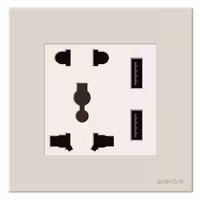 Avent – پریز پنج پین یونیورسال با USB-A و USB-C – سفید – 10A