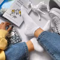 جوراب مچی اسپرت طرح سفید ساده فری سایز