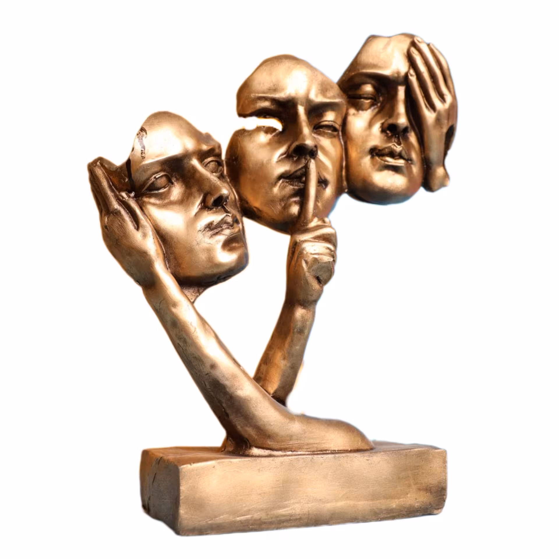 مجسمه دکوری کر و لال و کور طلایی پلی استری