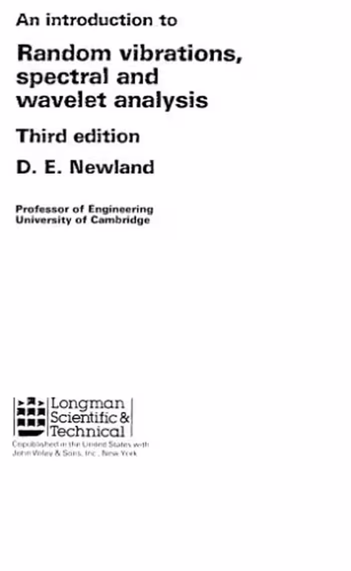 خرید و دانلود نسخه کامل کتاب An Introduction to Random Vibration Spectral and Wavelet Analysis. Newland