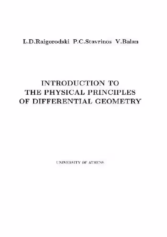 خرید و دانلود نسخه کامل کتاب Introduction to the Physical Principles of Differential Geometry
