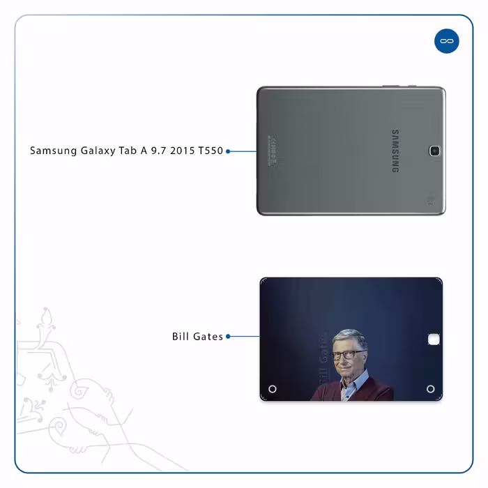 برچسب پوششی ماهوت مدل Bill Gates مناسب برای تبلت سامسونگ Galaxy Tab A 9.7 2015 T550