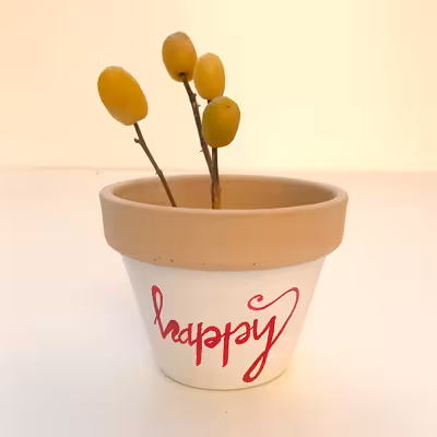 گلدان سفالی مدل happy کد 3
