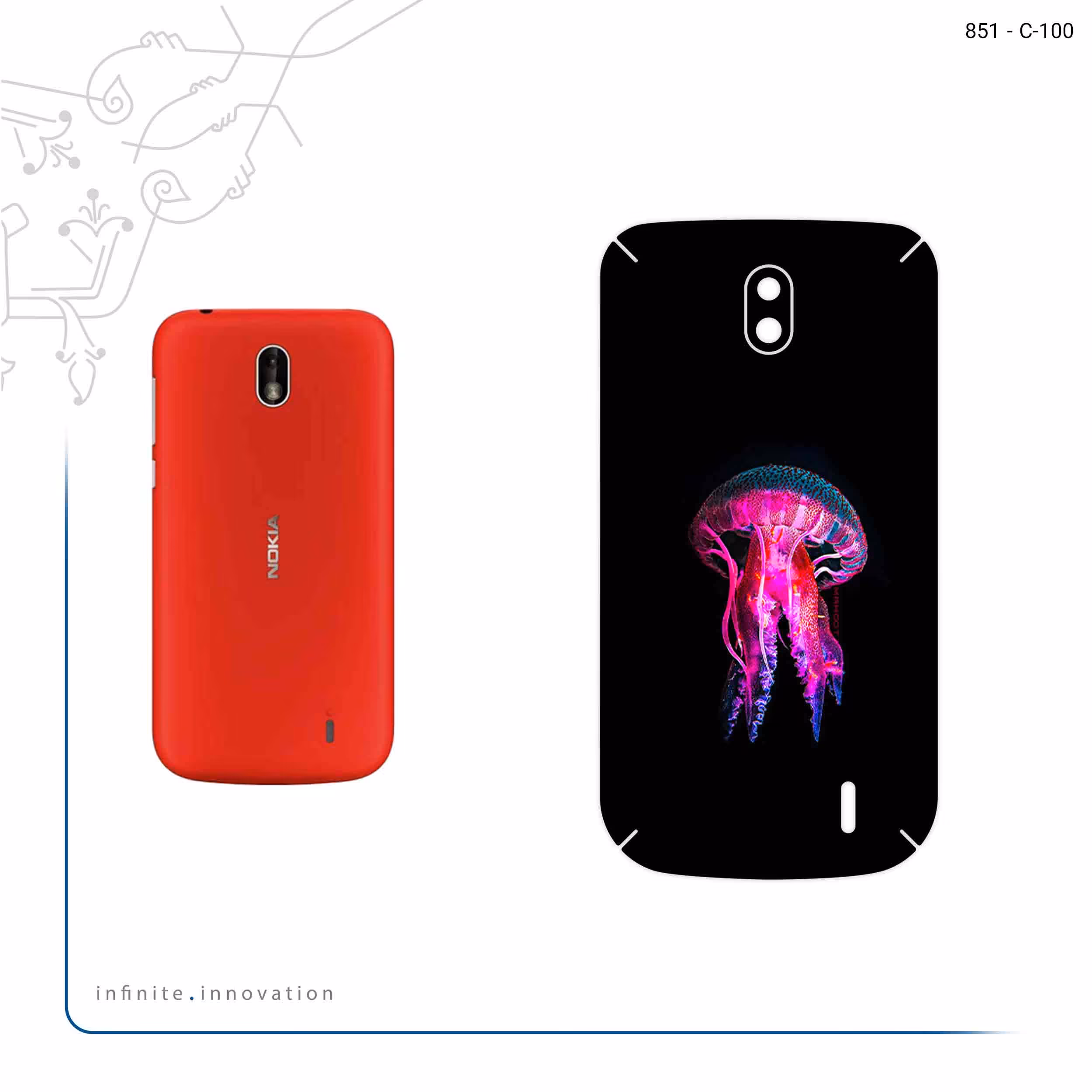 برچسب پوششی ماهوت مدل jellyfish مناسب برای گوشی موبایل نوکیا 1