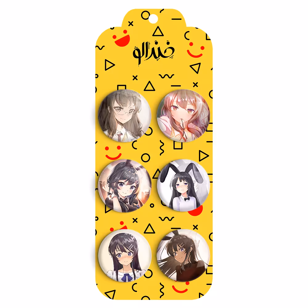 پیکسل خندالو مدل انیمه بانی گرل سنپای کد 871B مجموعه 6 عددی