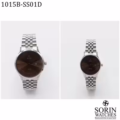 ست ساعت مچی عقربه ای زنانه و مردانه سورین مدل GL1015B-SS01D