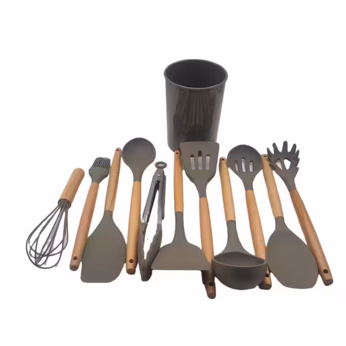 سرویس کفگیر و ملاقه 12 پارچه مدل کیچن ست silicone