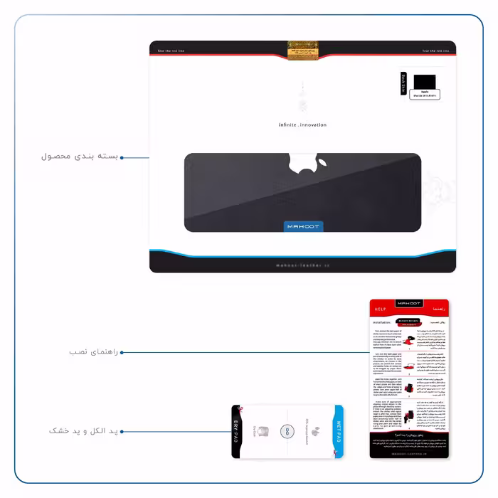 برچسب پوششی ماهوت مدل Graphite Buffalo Leather مناسب برای تبلت اپل iPad Air 2013 A1474