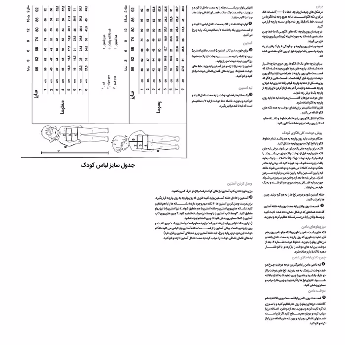 الگو خیاطی پالتو کودک بوردا کیدز کد 9329 سایز 6 ماه تا 3 سال متد مولر