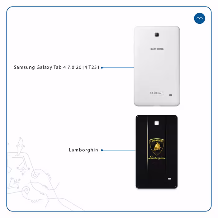 برچسب پوششی ماهوت مدل Lamborghini مناسب برای تبلت سامسونگ Galaxy Tab 4 7.0 2014 T231