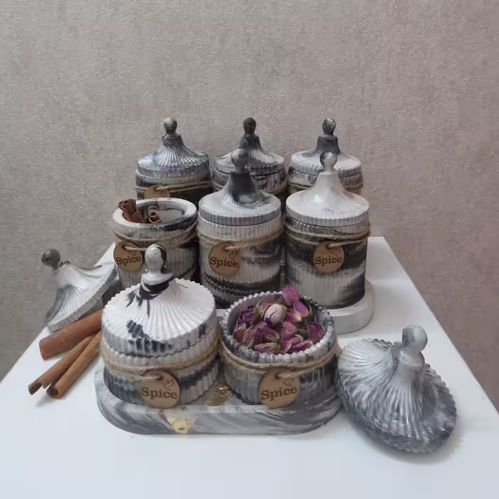 ست جا ادویه 11 پارچه طرح سنگی کد 805