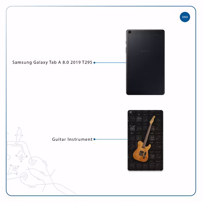 برچسب پوششی ماهوت مدل Guitar-Instrument مناسب برای تبلت سامسونگ Galaxy Tab A 8.0 2019 T295