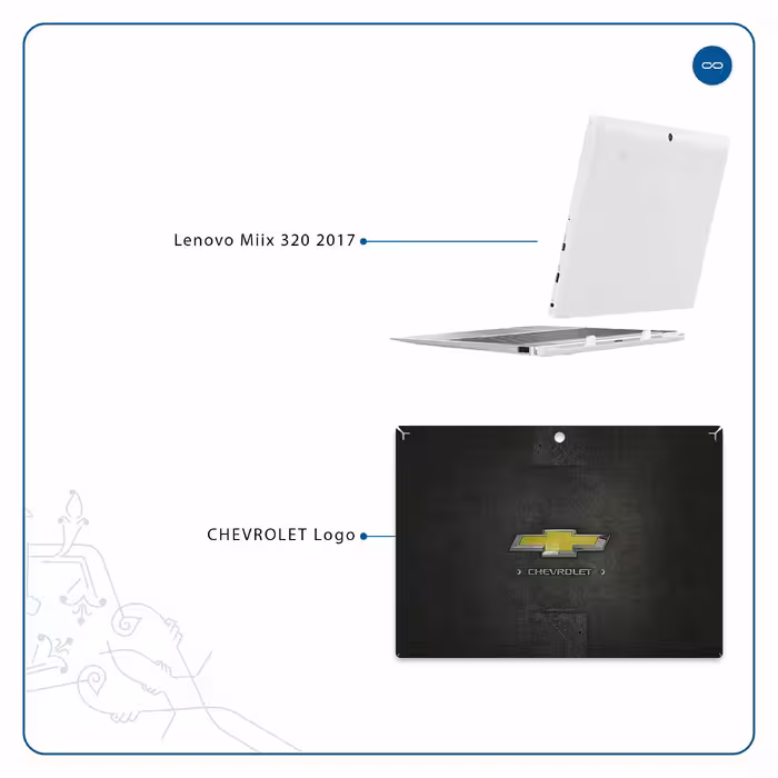 برچسب پوششی ماهوت مدل CHEVROLET-Logo مناسب برای تبلت لنوو Miix 320 2017