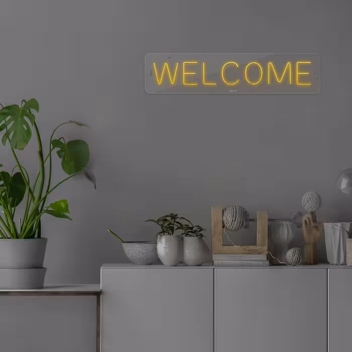 چراغ دیواری نئون دیزاین طرح Welcome_YL