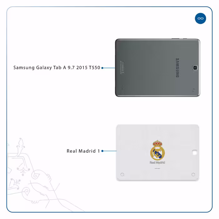 برچسب پوششی ماهوت مدل Real-Madrid مناسب برای تبلت سامسونگ Galaxy Tab A 9.7 2015 T550