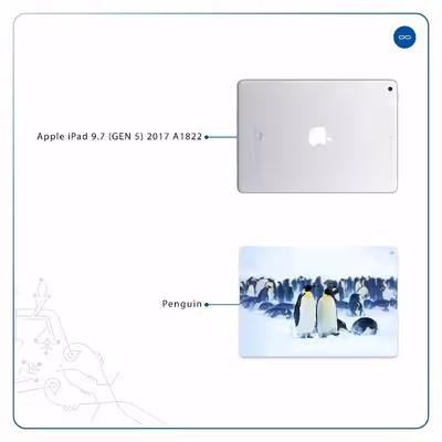 برچسب پوششی ماهوت مدل Penguin مناسب برای تبلت اپل iPad 9.7 (GEN 5) 2017 A1822