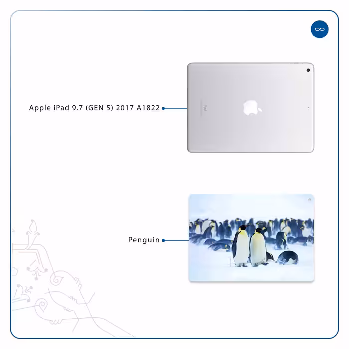 برچسب پوششی ماهوت مدل Penguin مناسب برای تبلت اپل iPad 9.7 (GEN 5) 2017 A1822