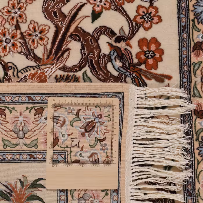 فرش دستبافت یک متری طرح شکارگاهی کد 1402915