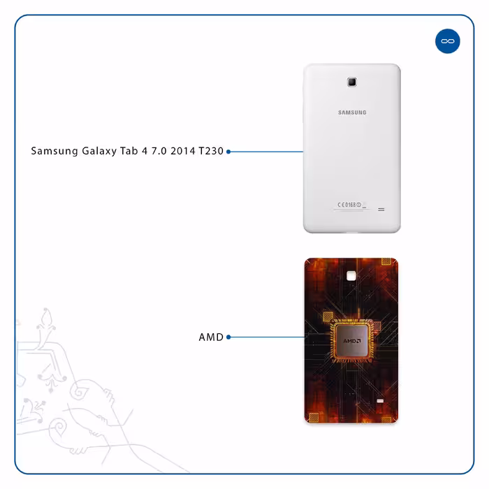 برچسب پوششی ماهوت مدل AMD Brand مناسب برای تبلت سامسونگ Galaxy Tab 4 7.0 2014 T230